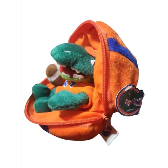 Florida Gators Plush Football Zip Pouch Hidden Alligator NCAA Plushland Toy. - Picture 4 of 5